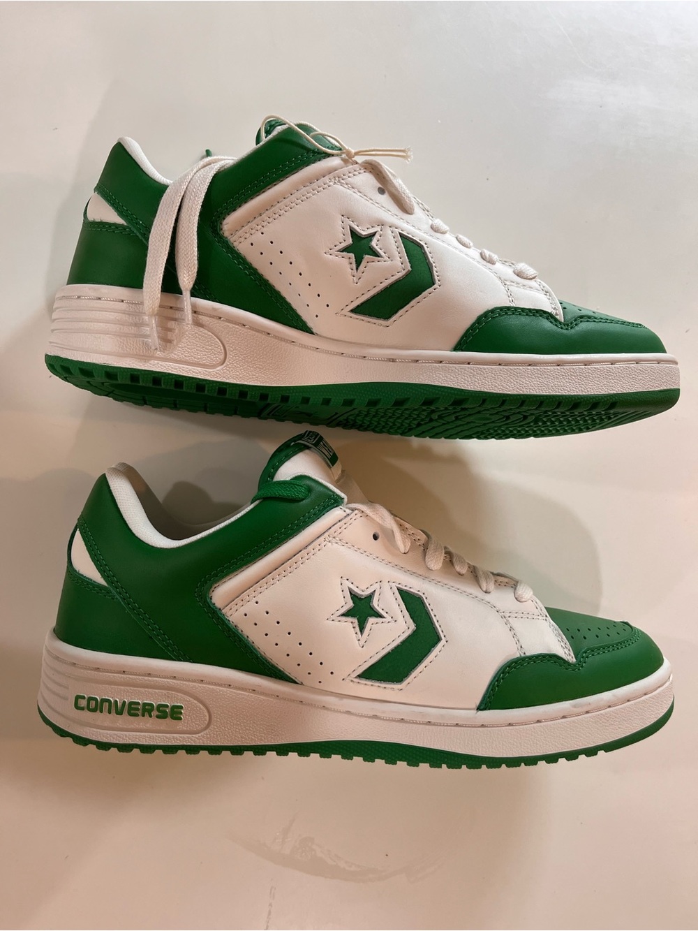 Converse Weapon Low-Top Sneakers in White & Green Mens Size 11 New without Box - Picture 7 of 9